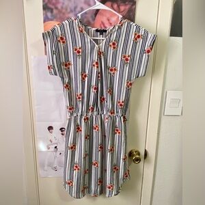 Floral and Striped Casual Dress